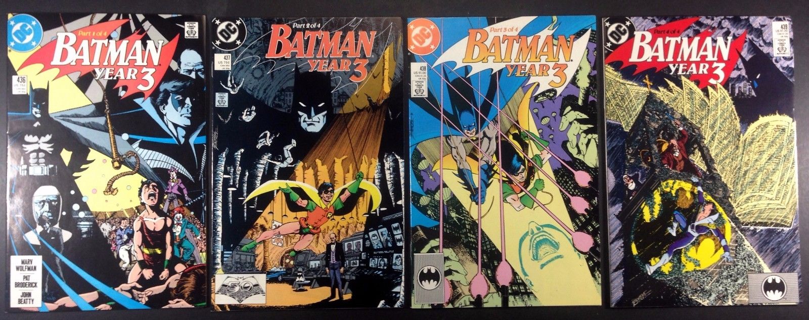 Batman (1940) # 436 437 438 439 complete Year 3 set by Wolfman with Perez  covers