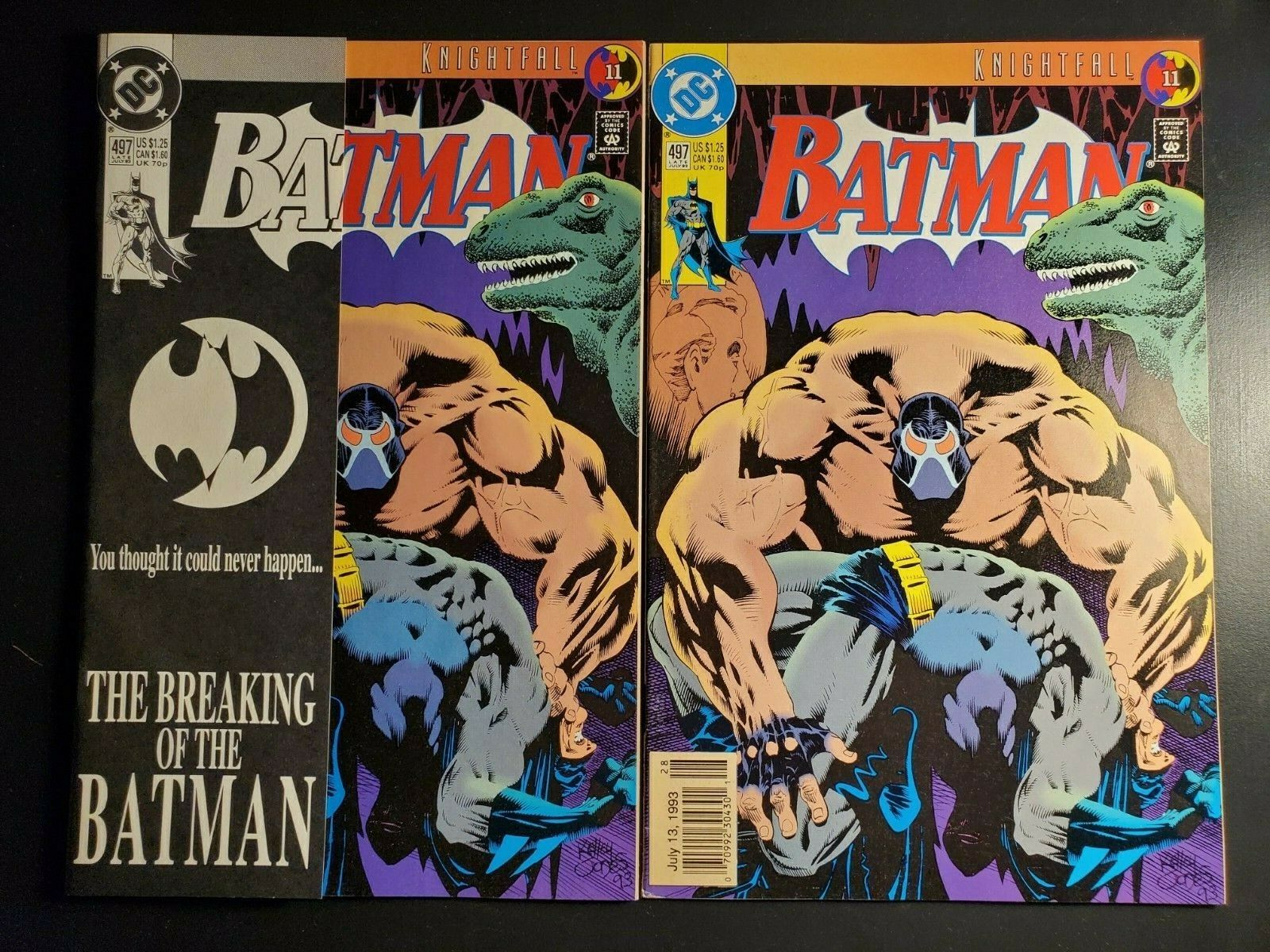 Batman #497 (1993) 1st Print Direct NM Newsstand VF+ Bane Breaks Batman's  Back |