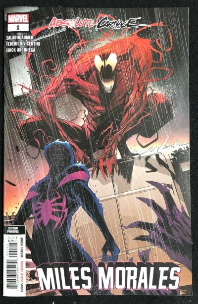 Absolute Carnage Miles Morales (2019) #1 VF/NM (9.0) or better 2nd print variant