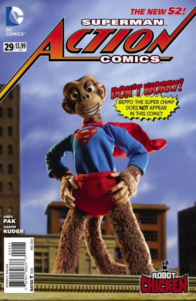 Action Comics (2011) #29 VF/NM-NM Robot Chicken Beppo the Super Monkey Variant