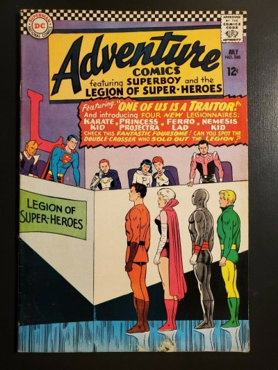 Adventure Comics #346 (1966) F 6.0 1st Appearance Karate Kid Jim Shooter story|