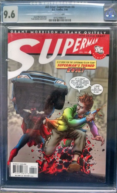 ALL-STAR SUPERMAN (2006) #4 CGC GRADED 9.6 WHITE PAGES GRANT MORRISON QUITELY