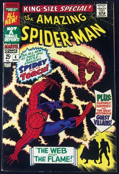 Amazing Spider-Man Annual (1967) #4 FN/VF (7.0) Human Torch battle cover