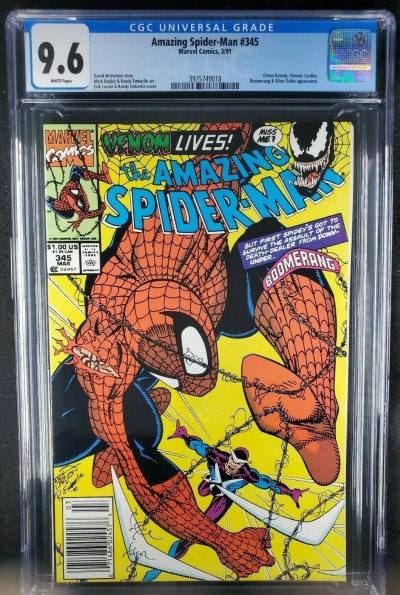Amazing Spider-Man #345 (1991) CGC 9.6 WP UPC 1st time symbiote splits Carnage|