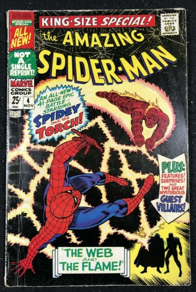 Amazing Spider-Man Annual (1967) #4 VG/FN (5.0) Human Torch battle cover