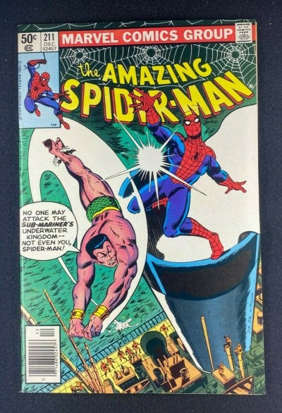 Amazing Spider-Man (1963) #211 NM- (9.2) Namor the Sub-Mariner Battle Cover