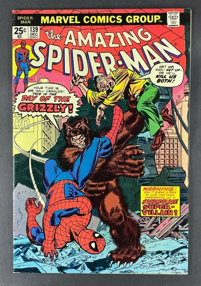 Amazing Spider-Man (1963) #139 VF (8.0) 1st App The Grizzly Gil Kane Ross Andru