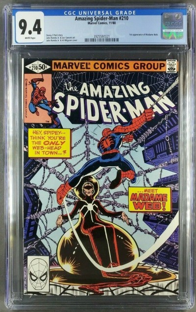 Amazing Spider-Man #210 (1980) CGC 9.4 NM WP First app of Madame Web 3925597021|