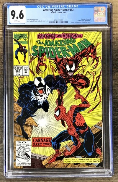 Amazing Spider-Man (1963) #362 CGC 9.6 2nd app Carnage (3701832002)