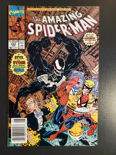 Amazing Spider-Man #333 1990 NM 9.4 Newsstand UPC Erik Larsen Venom Appearance|