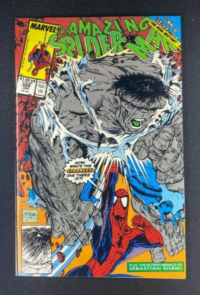 Amazing Spider-Man (1963) #328 NM (9.4) Todd McFarlane Hulk Battle Cover & Art