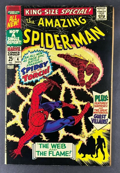 Amazing Spider-Man Annual (1967) #4 FN- (5.5) Vs Human Torch Battle Cover