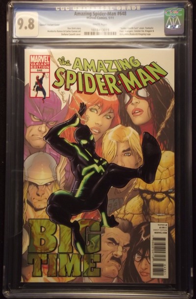 AMAZING SPIDER-MAN #648 CGC GRADED 9.8 CASSELLI VARIANT COVER WHITE PAGES