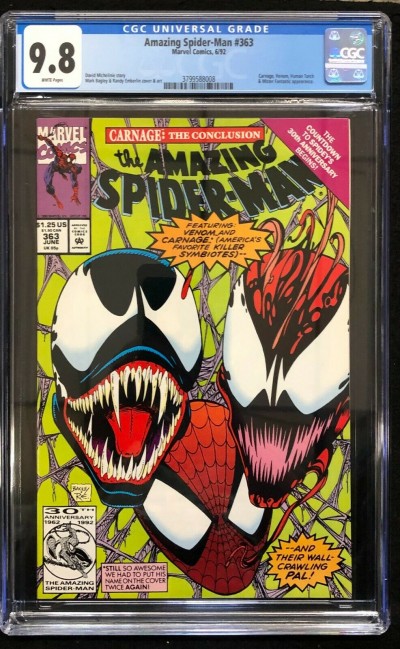 Amazing Spider-Man (1963) #363 CGC 9.8 White Pages 3rd app Carnage (3799588008)