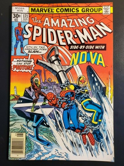 Amazing Spider-Man #171 (1977) VF+ (8.5) Nova crossover with Nova #12 |