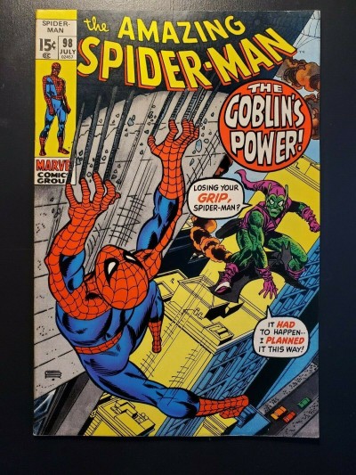 AMAZING SPIDER-MAN #98 1971 VF+ 8.5 DRUG ISSUE NON CODE-APPROVED GREEN GOBLIN|