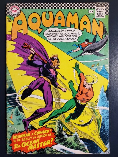AQUAMAN #29 (1966) FN 6.0 1ST APPEARANCE OF OCEAN MASTER NICK CARDY COVER/ART |