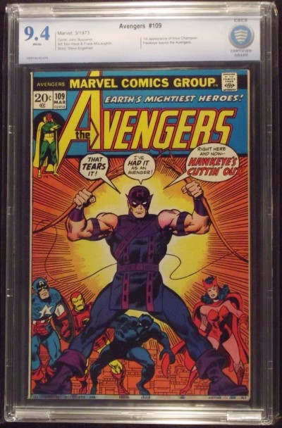 AVENGERS #109 CBCS 9.4 HAWKEYE QUITS WHITE PAGES