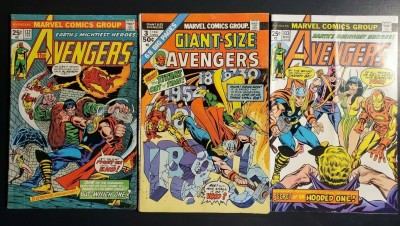 Avengers #132, 133 Giant-Size Avengers #3 (1975) VG set Kang War II Origin Kree|