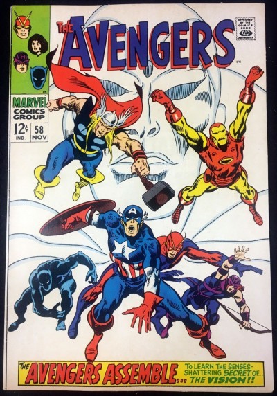 Avengers (1963) #58 VF- (7.5) origin & 2nd app Vision