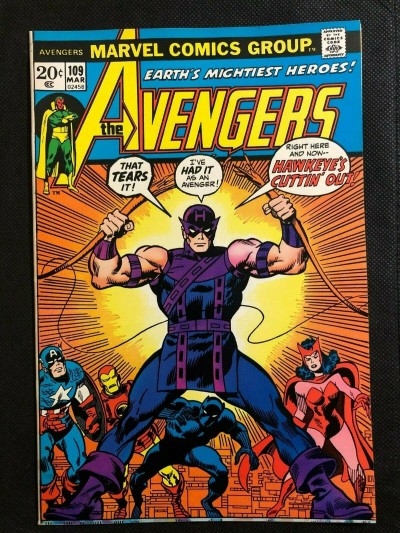 Avengers (1963) #109 FN+ (6.5) Rich Buckler 1st Champion Hawkeye Leaves Team