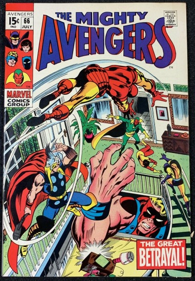 Avengers (1963) #66 FN+ (6.5) vs Ultron 6 1st Adamantium Barry Smith art