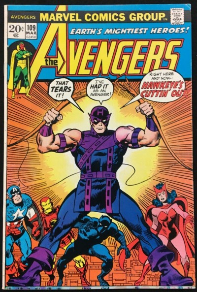 Avengers (1963) #109 FN (6.0) Hawkeye cover