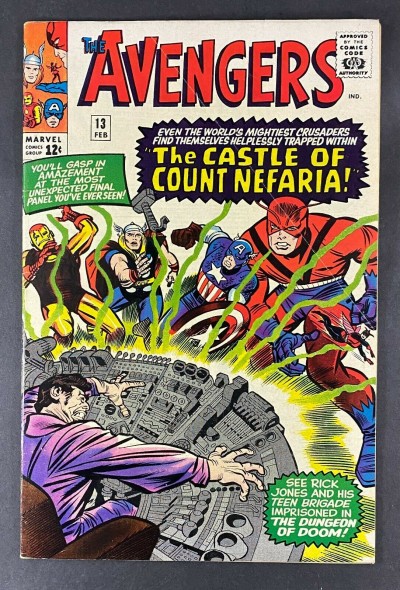 Avengers (1963) #13 FN- (5.5) 1st App Count Nefaria Jack Kirby Don Heck