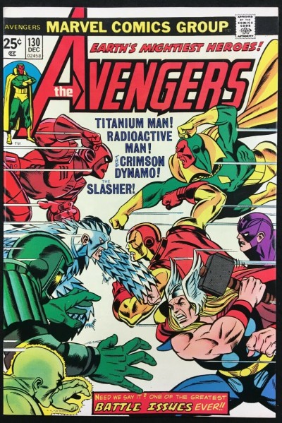 Avengers (1963) #130 NM- (9.2) vs Radioactive Man Crimson Dynamo & Titanium Man