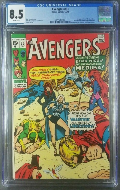 Avengers #83 (1970) CGC 8.5 WHITE 1st  Valkyrie 1st Lady Liberators 2095782002|