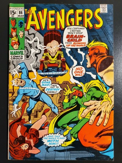 Avengers #86 (1971) VF- (7.5) 1st app. origin of Brain Child|