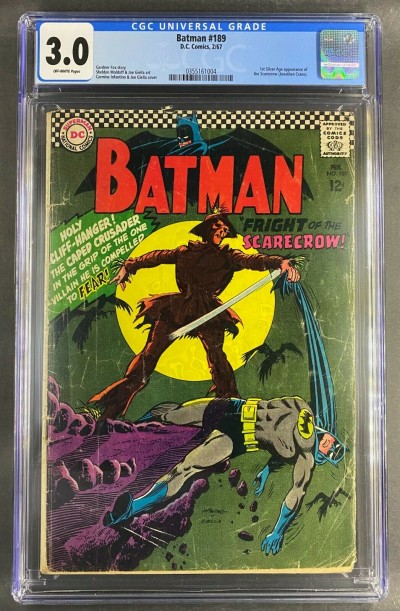 Batman (1940) #189 CGC 3.0 1st app Scarecrow (0355161005)