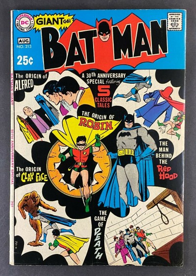 Batman (1940) #213 FN+ (6.5) 80pg Giant G-61 30th Anniversary Origin of Robin