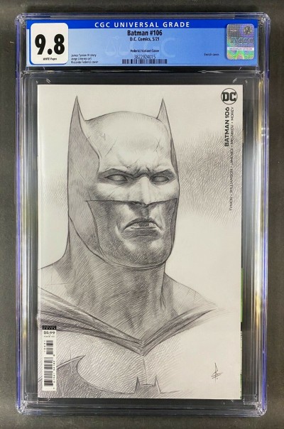 Batman (2016) #106 CGC Graded 9.8 Federici Sketch Variant Cover (3822924015)