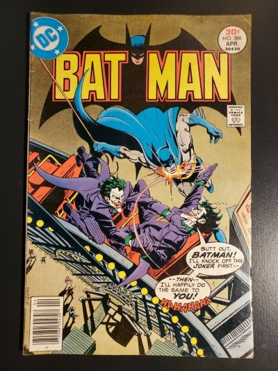 Batman #286 (1977) VG 4.0 Classic Joker roller coaster cover|