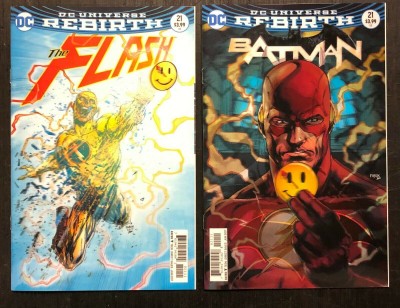 Batman & Flash #21 Lenticular Cover Set "The Button" Parts 1 & 2 Fabok King