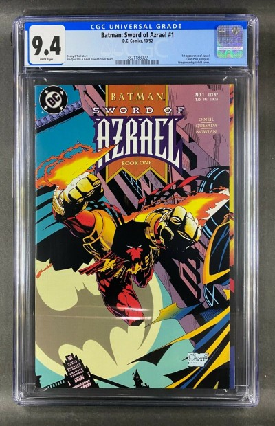 Batman: Sword of Azrael (1992) #1 CGC Graded 9.4 1st App Azrael (3821183022)