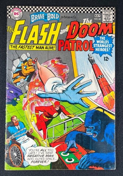 Brave and the Bold #65 FN- (5.5) The Flash and Doom Patrol Dick Giordano Art
