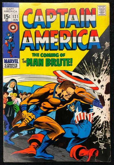 Captain America (1968) #121 FN/VF (7.0) vs Man Brute