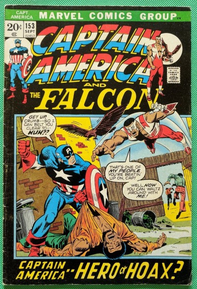 Captain America (1968) & Falcon #153 VG+ (4.5) 1st brief Jack Monroe (Nomad) 