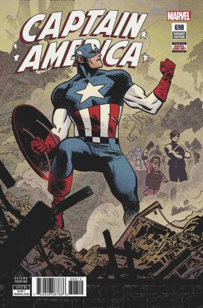 Captain America (2017) #698 VF/NM 2nd Printing Variant Cover