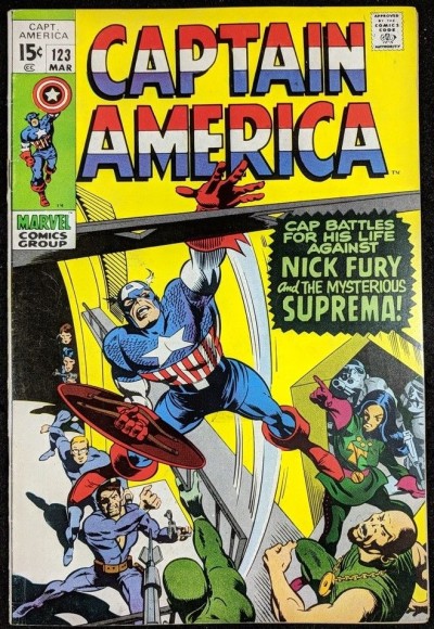 Captain America (1968) #123 FN/VF (7.0) vs Nick Fury & Suprema
