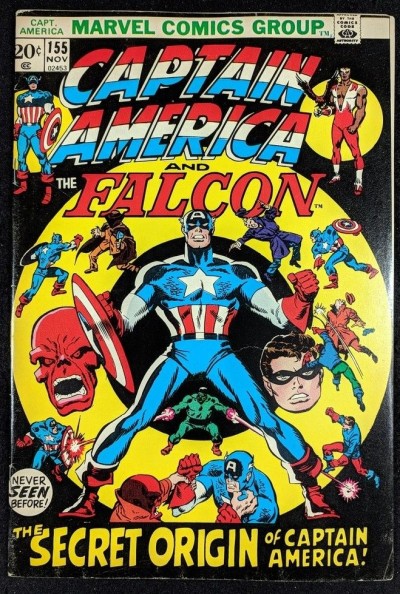 Captain America (1968) #155 FN+ (6.5) 1950's origin of Cap retold