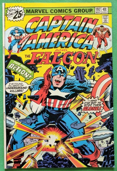 Captain America (1968) & Falcon #197 VF (8.0) Jack Kirby script cover & art