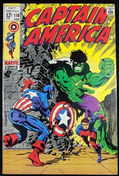 Captain America (1968) #110 FN/VF (7.0) Classic Hulk Steranko Cover
