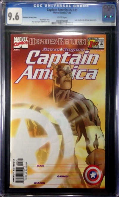 Captain America (1998) #1 CGC 9.6 Sunburst variant Heroes Return (0804918001)