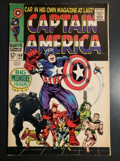 Captain America #100 (1968) F+ 6.5 Jack Kirby 1st issue in solo series|
