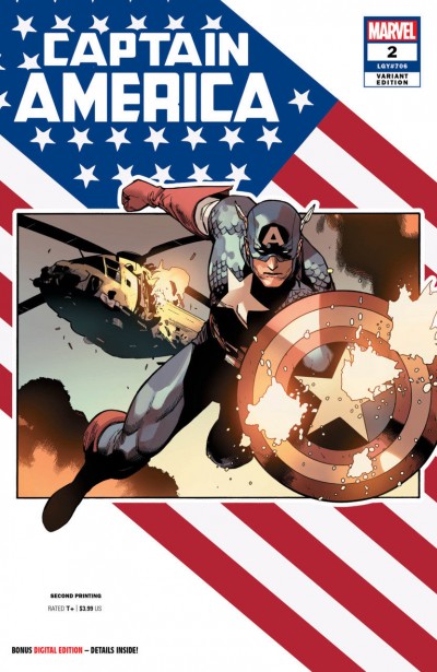 Captain America (2018) #2 VF/NM Leinil Francis Yu 2nd Printing Variant Cover