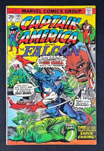 Captain America (1968) #185 NM- (9.2) Falcon Red Skull Gil Kane Cover