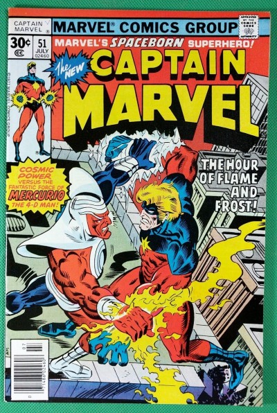 Captain Marvel (1968) #51 VF/NM (9.0)  vs Mercurio 4-D Man